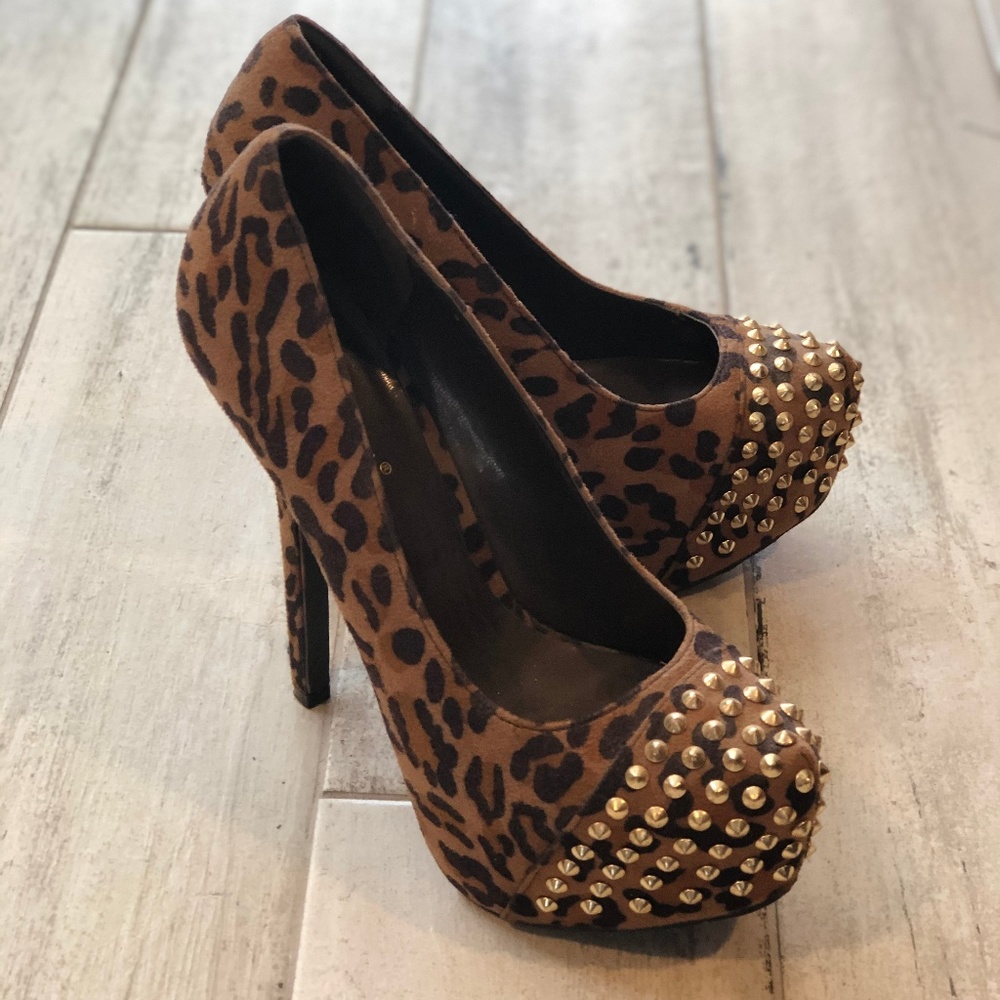 Leopard Studded Heels